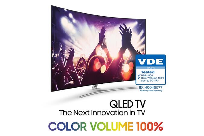 QLED TV на Samsung е първия телевизор с VDE потвърждение за 100% обем на цветовете