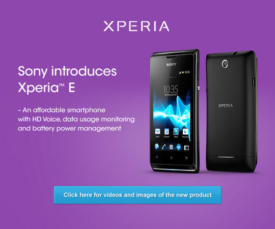 Sony представя Xperia™ E